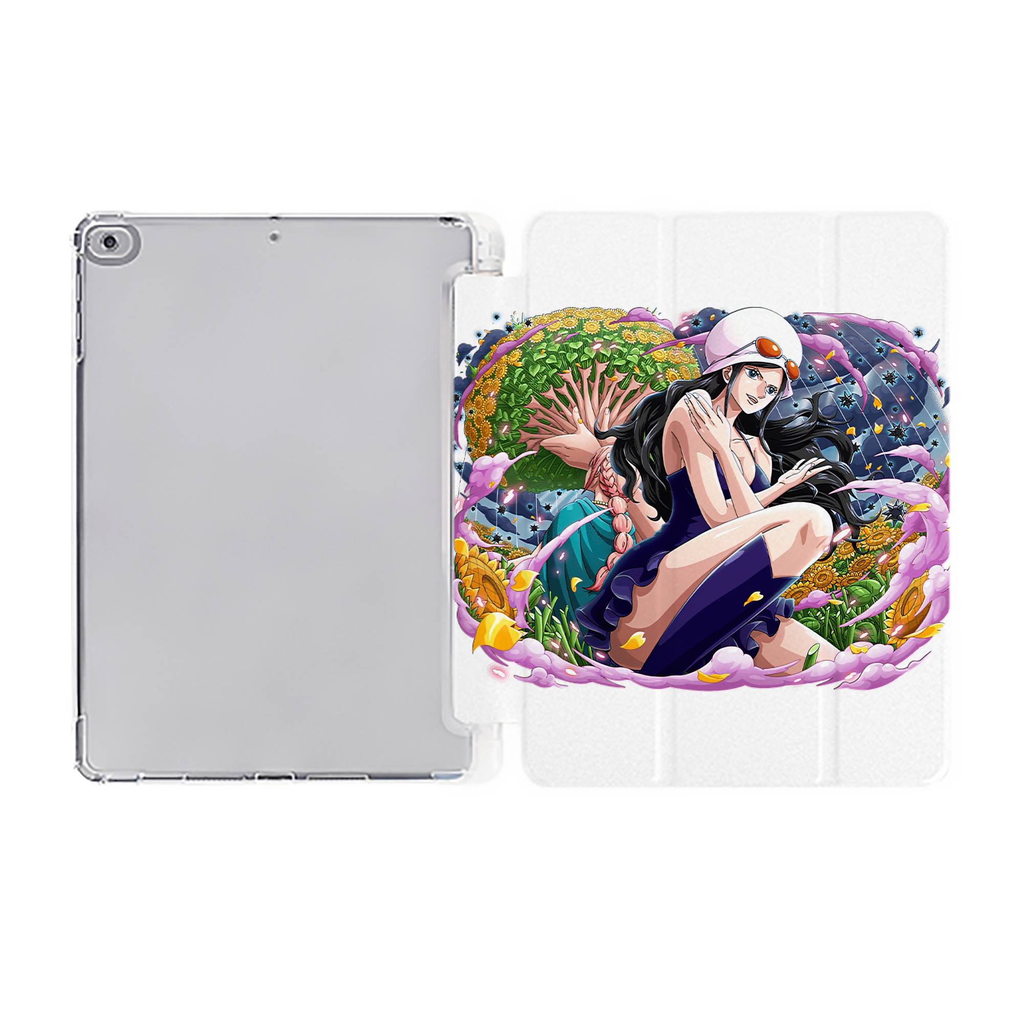 （画像用） ワンピース ニコ・ロビン ONE PIECE Nico Robin IPad ケース ペン収納付き 三つ折りスタンド PUレザー×シリコン 対応機種9.5/10.5/10.9インチ